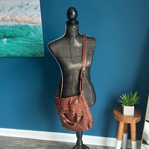 Lucky Abbey Road lambs leather fold over messenger bag